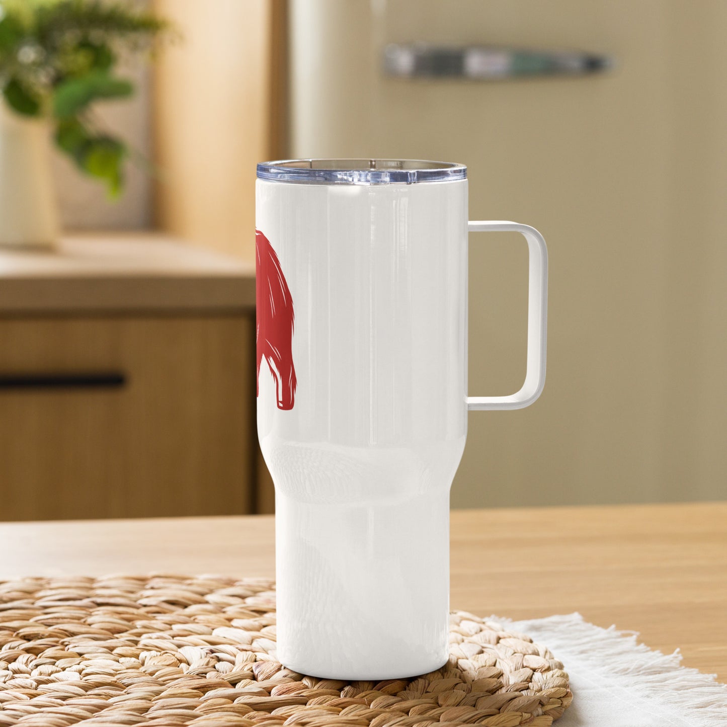 Arkansas Travel mug with a handle
