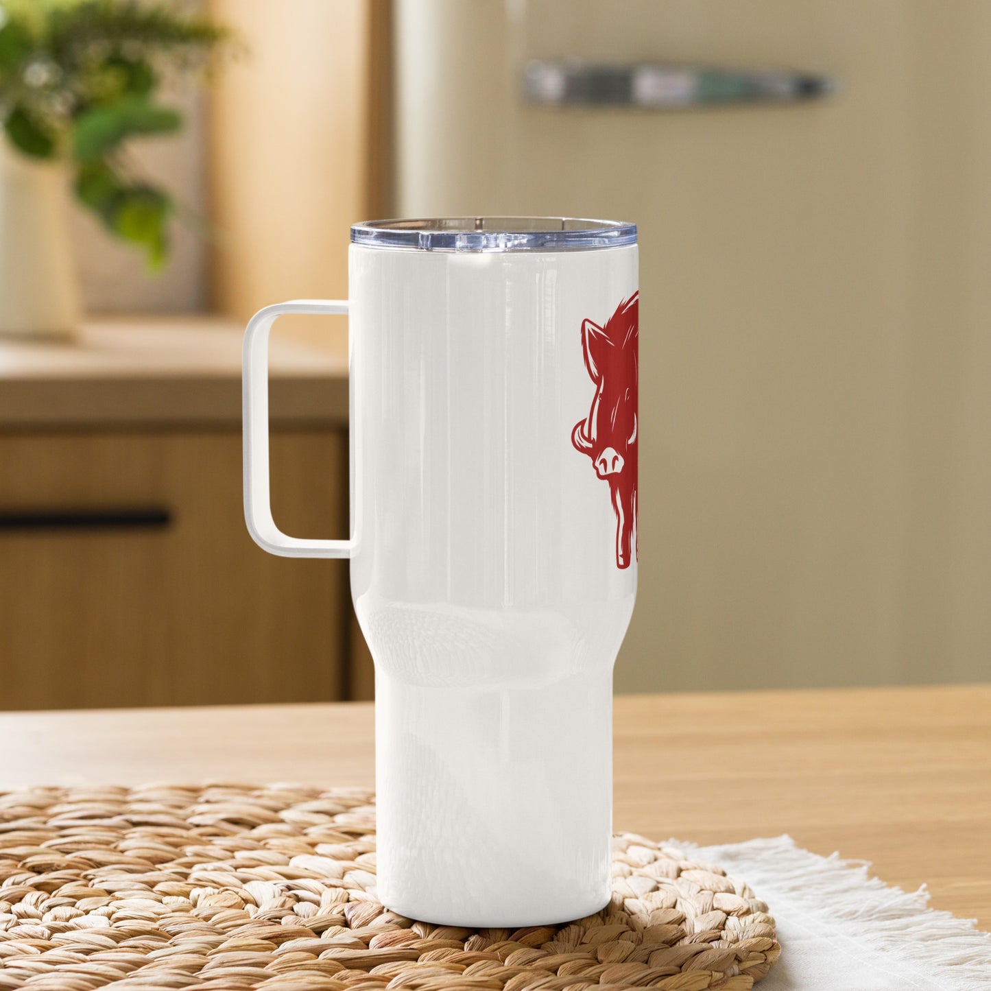 Arkansas Travel mug with a handle